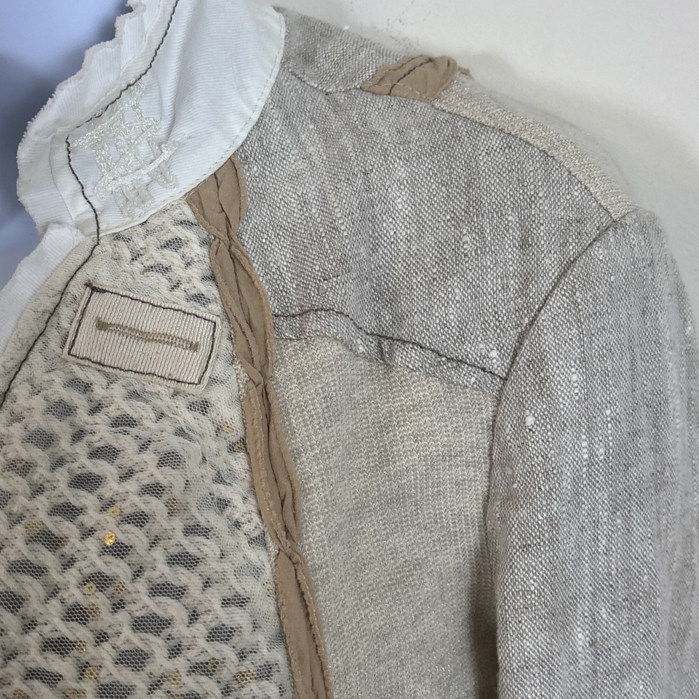 Elisa Cavaletti Daniela Dallavalle Jacket Sz XS Linen Cotton Stretch Art to Wear - Picture 8 of 16